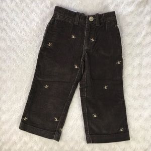 Crewcuts Mallard Duck Embroidered Pants Corduroy